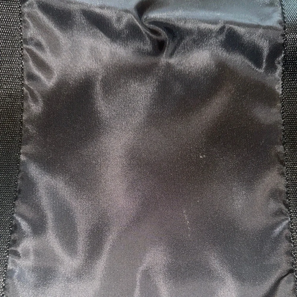 Bath & Body Works Black Nylon Tote Bag Zebra Print Lining Zip Top Shoulder Bag